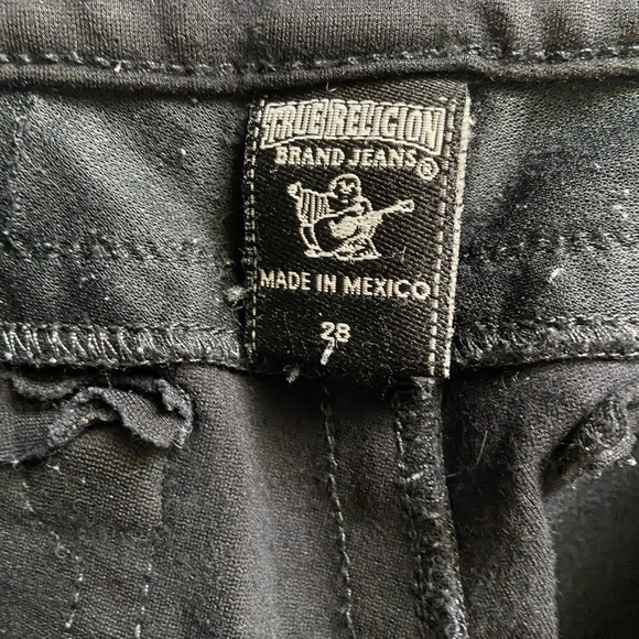 True  Religion low rise black soft cotton slim fit jeans Sz 28 - Picture 5 of 9